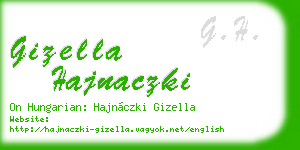gizella hajnaczki business card