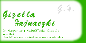 gizella hajnaczki business card